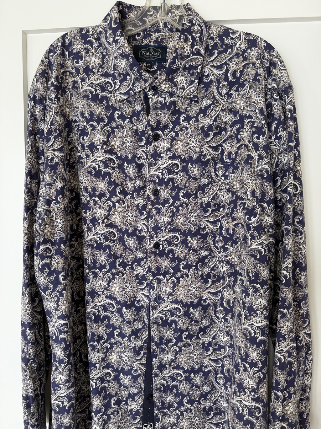 Nat Nast Navy And White Paisley Lightweight Shirt Jacket